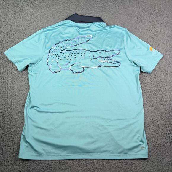 Lacoste Sport Miami Open Tennis Polo Shirt Mens 2XL (7) Light Blue Performance - Picture 7 of 10